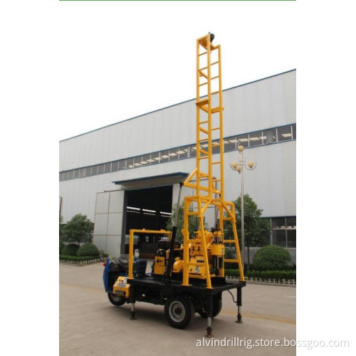 XYC-200 muntipurpose three wheel trailer mounted hydraulic spindle core bore drilling machine